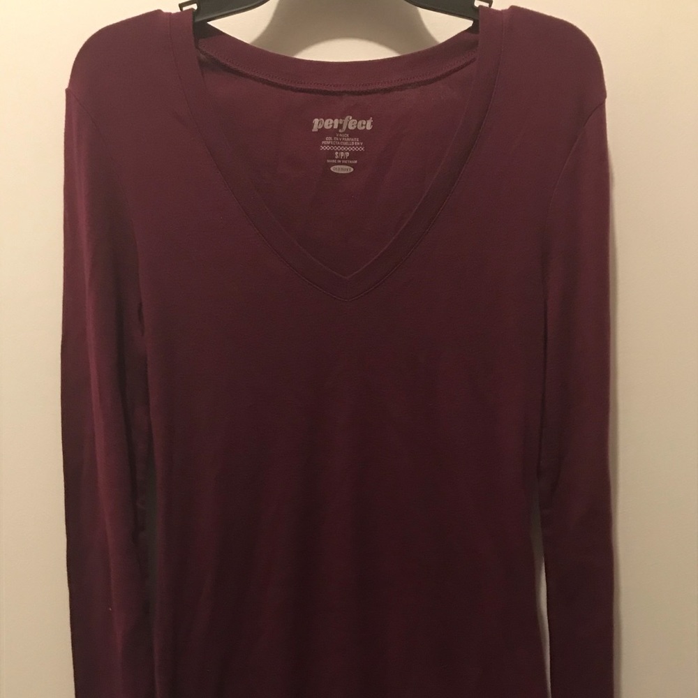 Purple V-Neck Long Sleeve